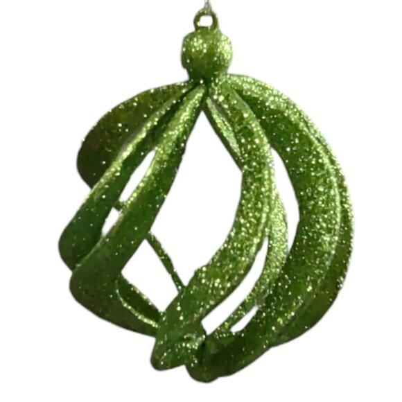 Bright Green Glitter Christmas Tree Ornament - Picture 1 of 2